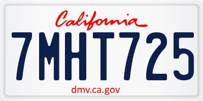 CA license plate 7MHT725