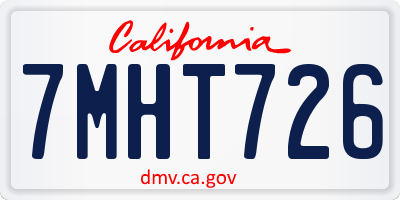 CA license plate 7MHT726