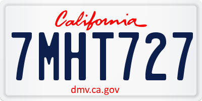 CA license plate 7MHT727