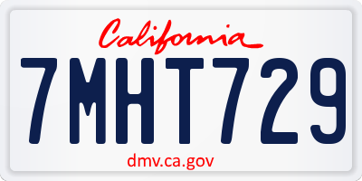 CA license plate 7MHT729