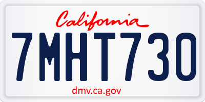 CA license plate 7MHT730