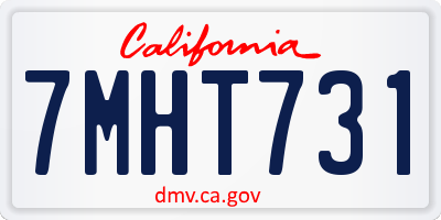 CA license plate 7MHT731