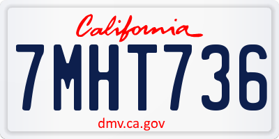 CA license plate 7MHT736