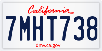 CA license plate 7MHT738