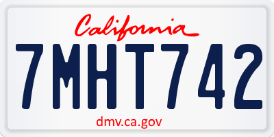 CA license plate 7MHT742