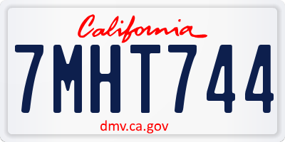 CA license plate 7MHT744