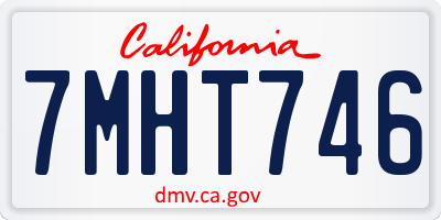CA license plate 7MHT746