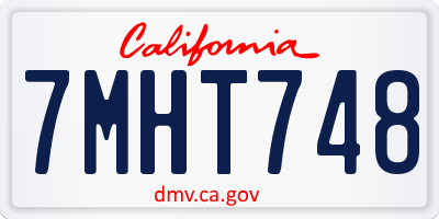 CA license plate 7MHT748