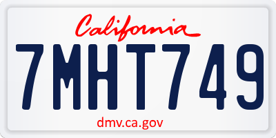 CA license plate 7MHT749