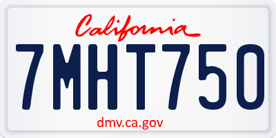 CA license plate 7MHT750