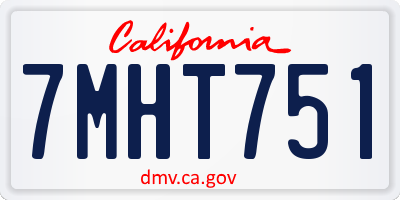 CA license plate 7MHT751