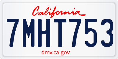 CA license plate 7MHT753