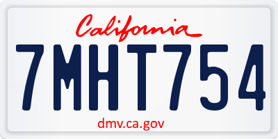 CA license plate 7MHT754
