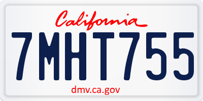 CA license plate 7MHT755