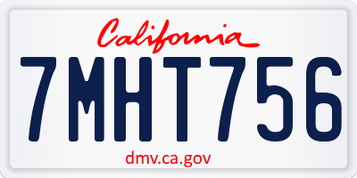 CA license plate 7MHT756