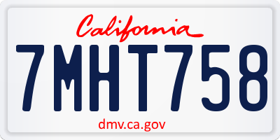 CA license plate 7MHT758