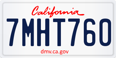 CA license plate 7MHT760