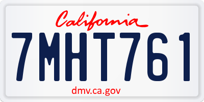 CA license plate 7MHT761