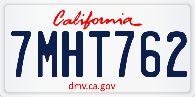 CA license plate 7MHT762