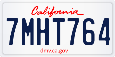 CA license plate 7MHT764