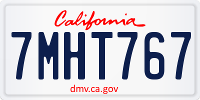 CA license plate 7MHT767