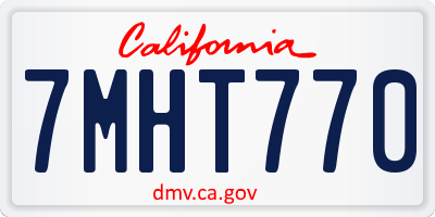 CA license plate 7MHT770