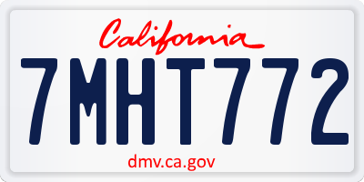 CA license plate 7MHT772