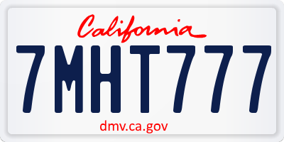 CA license plate 7MHT777