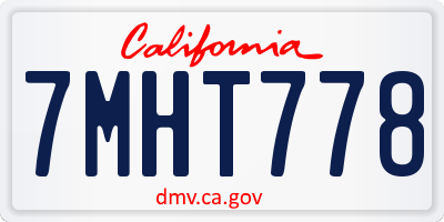 CA license plate 7MHT778