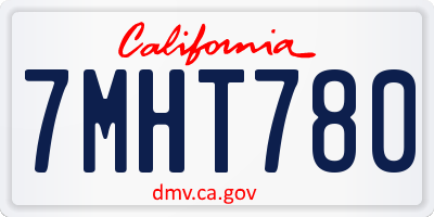 CA license plate 7MHT780