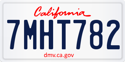 CA license plate 7MHT782