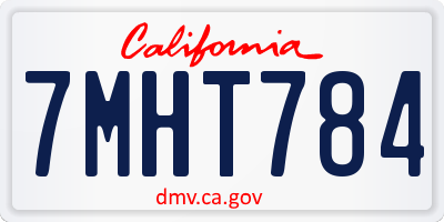 CA license plate 7MHT784