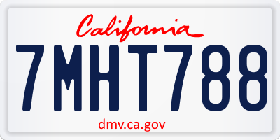 CA license plate 7MHT788
