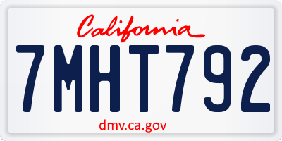 CA license plate 7MHT792