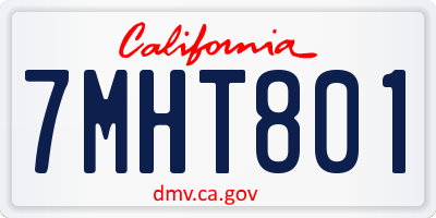 CA license plate 7MHT801