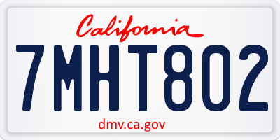 CA license plate 7MHT802
