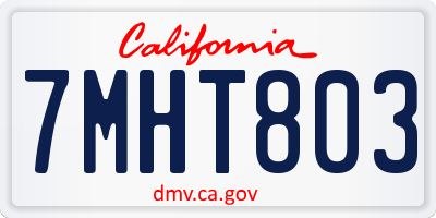 CA license plate 7MHT803