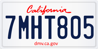 CA license plate 7MHT805