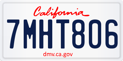 CA license plate 7MHT806