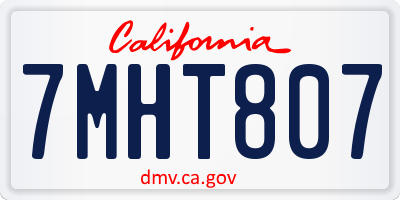 CA license plate 7MHT807