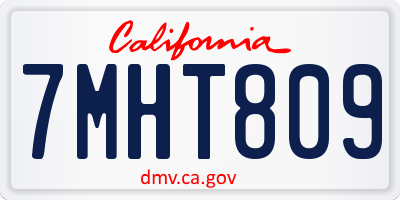 CA license plate 7MHT809