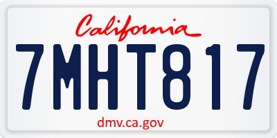 CA license plate 7MHT817