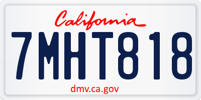 CA license plate 7MHT818