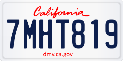 CA license plate 7MHT819