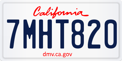 CA license plate 7MHT820