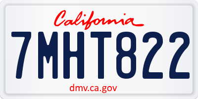 CA license plate 7MHT822