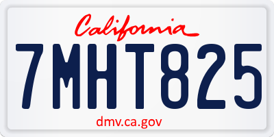 CA license plate 7MHT825