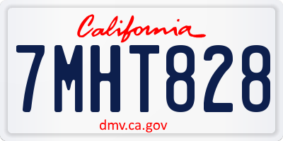 CA license plate 7MHT828