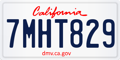 CA license plate 7MHT829