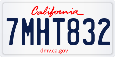 CA license plate 7MHT832